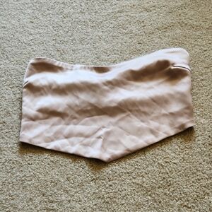 Tiger Mist Satin Finish Strapless Top Open Back Bandeau Scarf Y2k Style Sz L